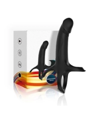 Dildo mit Ring & Vibrator Fernbedienbares Schwarz von Armony For Him