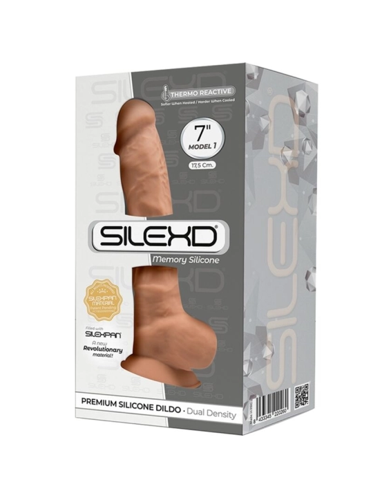 Model 1 Realistischer Penis Premium Silexpan Silikon Karamell 17.5 cm von Silexd