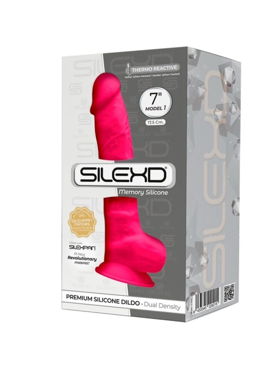 Model 1 Realistischer Penis Premium Silexpan Silikon Fuchsia 17.5 cm von Silexd