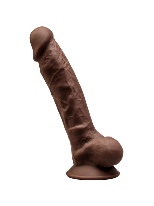 Model 1 Realistischer Penis Premium Silexpan Silikon Braun 17.5 cm von Silexd