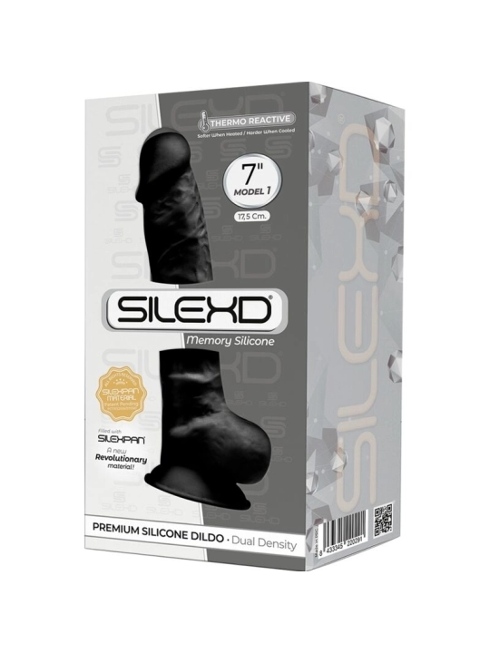 Modell 1 Realistischer Penis Premium Silexpan Silikon Schwarz 17.5 cm von Silexd