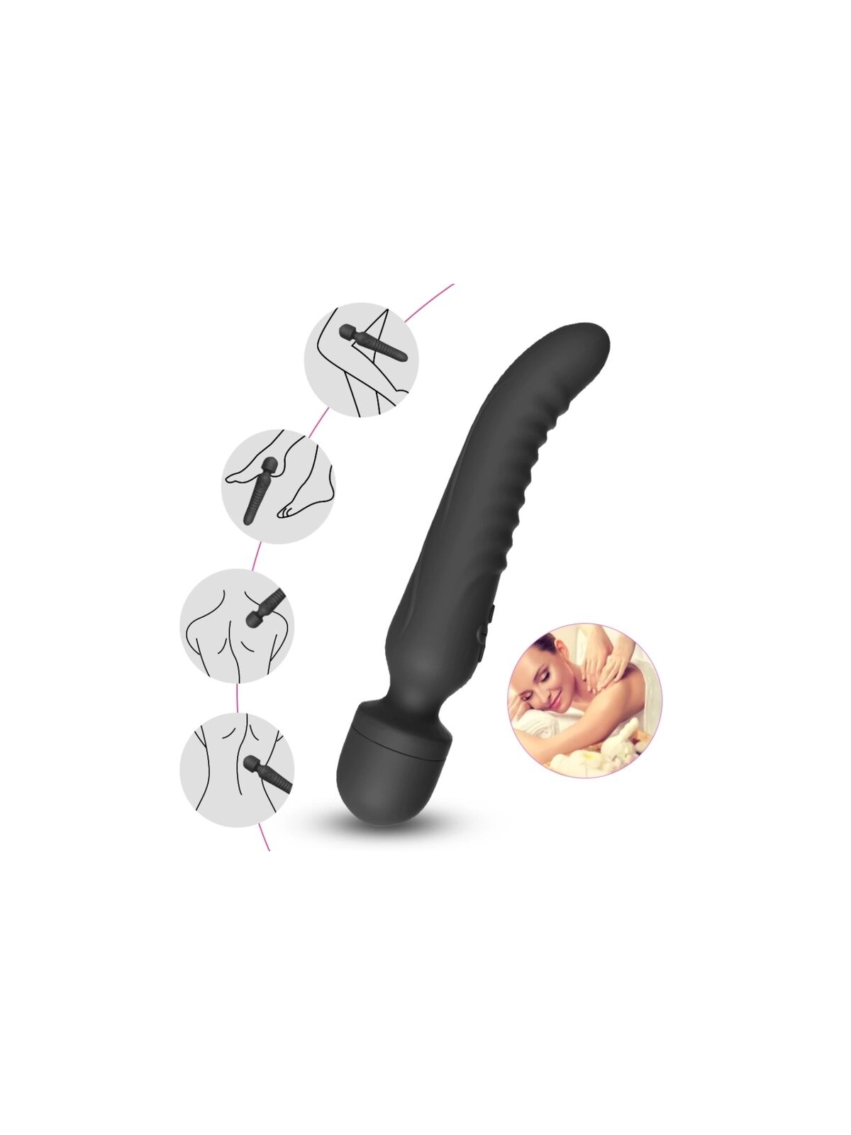 Mission Massager & Vibrator Wärmeeffekt Schwarz von Armony Massagers