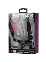 Vito Strap-On mit Hohldildo und Vibration 17.3 cm von Pretty Love Male