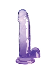 Clear Realistischer Penis mit Kugeln 15.2 cm Lila von King Cock