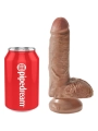 Realistischer Penis mit Kugeln 13.2 cm Karamell von King Cock