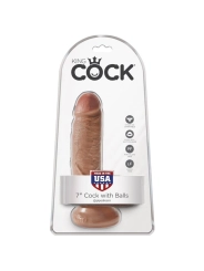 Realistischer Penis mit Kugeln 13.2 cm Karamell von King Cock