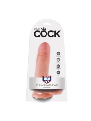 7 Dildo Fleisch mit Eier 17.8 cm von King Cock