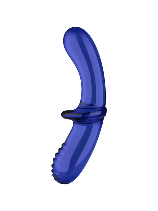 Doppel Kristall Dildo Blau von Satisfyer Crystal