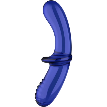 Doppel Kristall Dildo Blau von Satisfyer Crystal