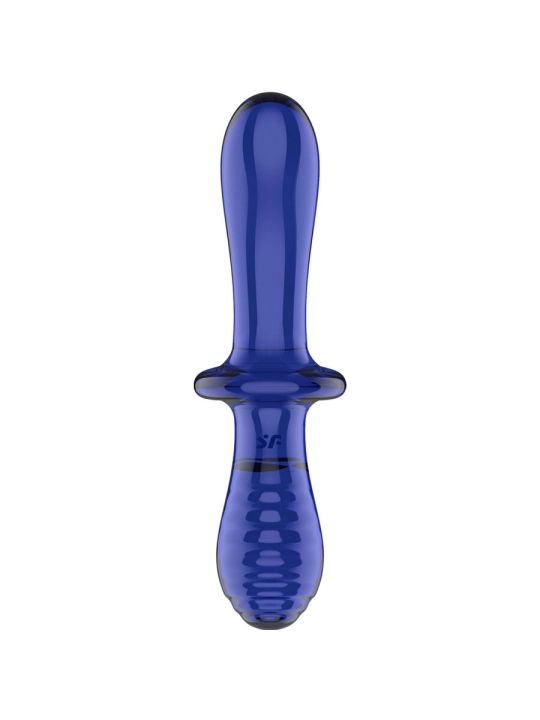 Doppel Kristall Dildo Blau von Satisfyer Crystal