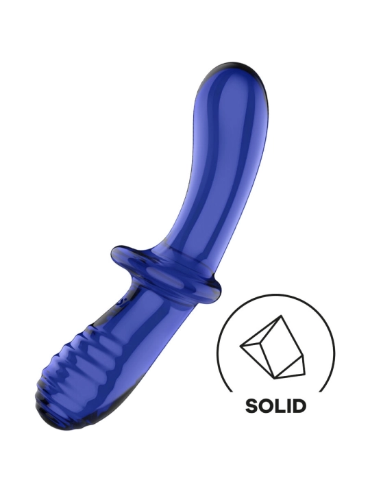 Doppel Kristall Dildo Blau von Satisfyer Crystal