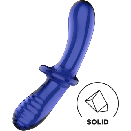 Doppel Kristall Dildo Blau von Satisfyer Crystal