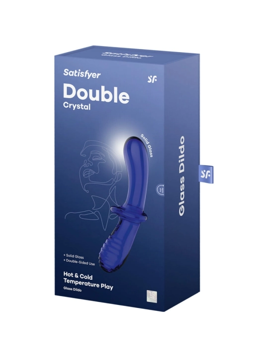 Doppel Kristall Dildo Blau von Satisfyer Crystal