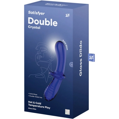 Doppel Kristall Dildo Blau von Satisfyer Crystal