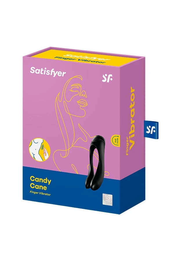 Candy Cane Fingervibrator Schwarz von Satisfyer Vibrator