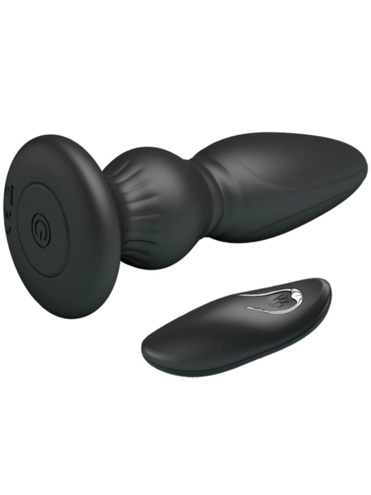 Leistungsstarker Vibrator mit Fernbedienung, Analstecker, Schwarz von Mr Play