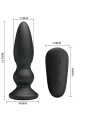 Leistungsstarker Vibrator mit Fernbedienung, Analstecker, Schwarz von Mr Play