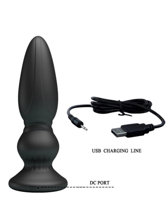 Leistungsstarker Vibrator mit Fernbedienung, Analstecker, Schwarz von Mr Play