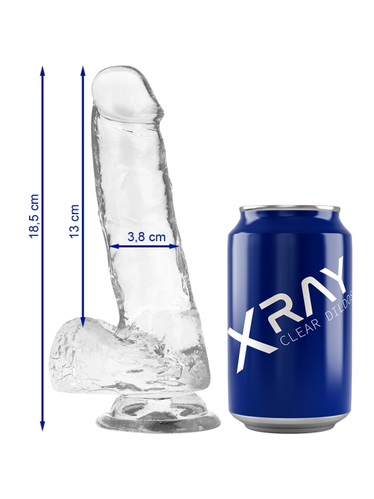 Klarer Dildo mit Eier 18.5 cm -O- 3.8 cm von X Ray