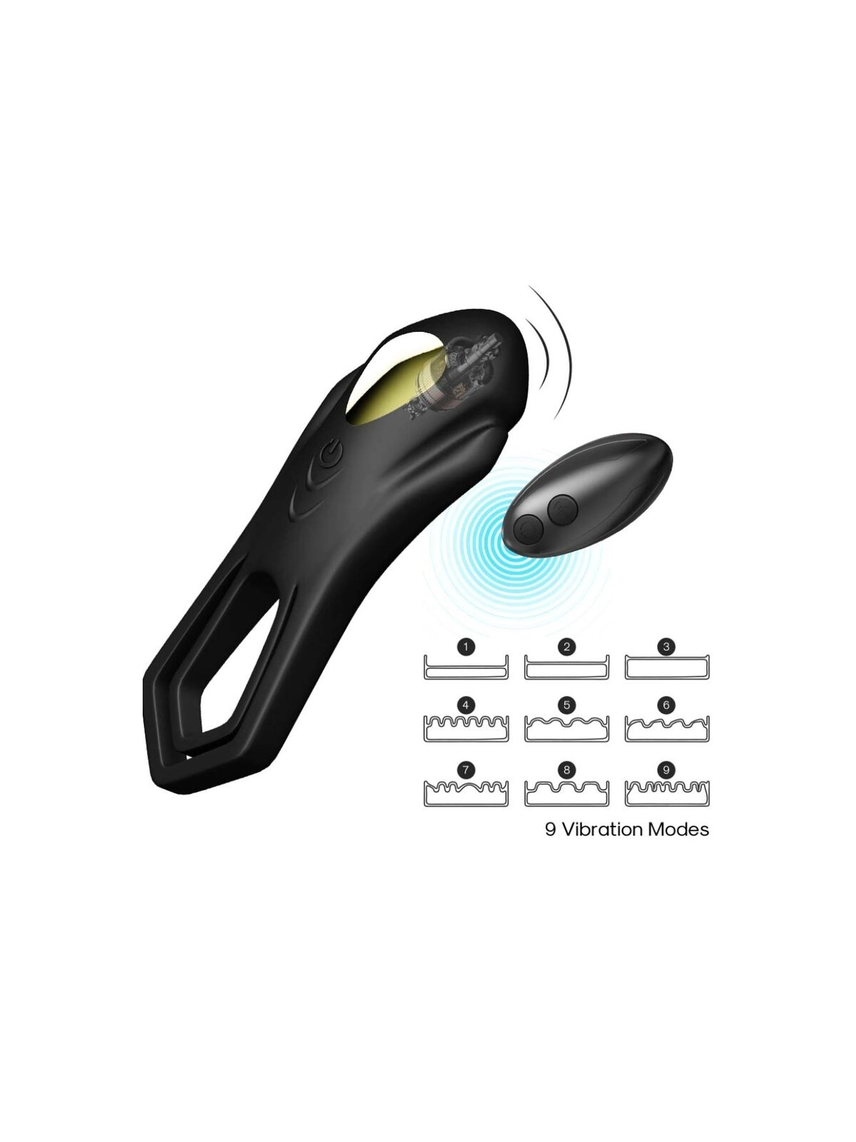 Roadster Vibrator Doppelring-Fernbedienbares Schwarz von Armony For Him