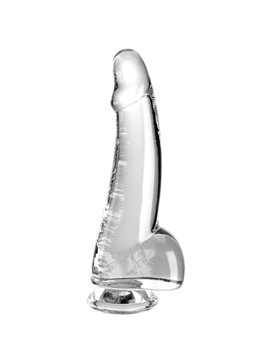 Clear Dildo mit Hoden 15.2 cm Transparent von King Cock