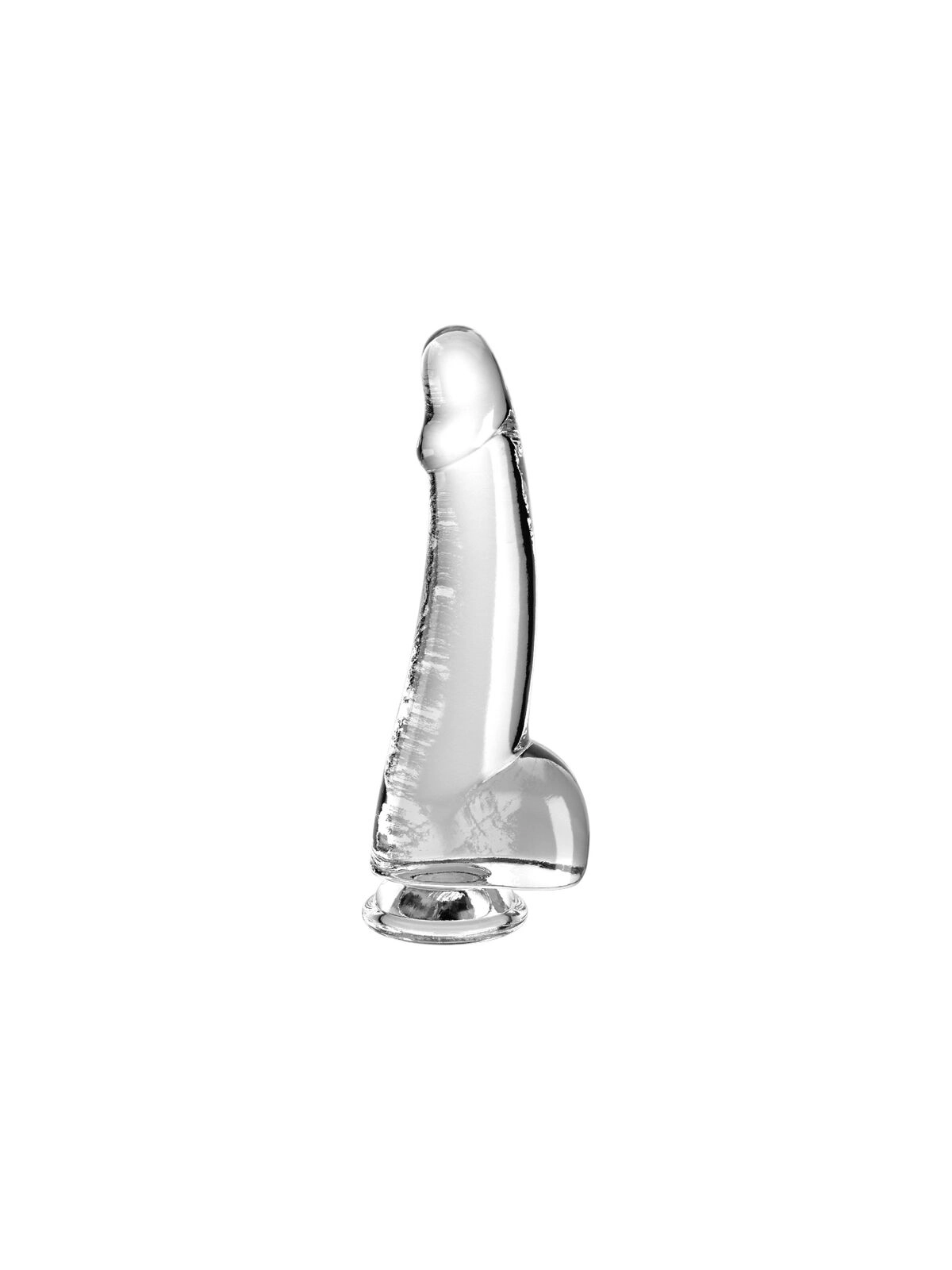 Clear Dildo mit Hoden 15.2 cm Transparent von King Cock