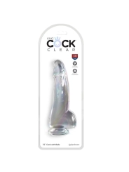 Clear Dildo mit Hoden 15.2 cm Transparent von King Cock