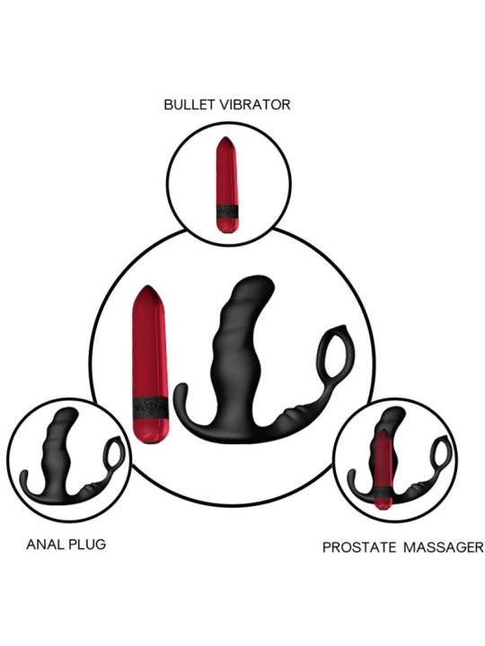 Knight Vibrator Anal Prostata & Ring Fernbedienbares Schwarz von Armony Anal