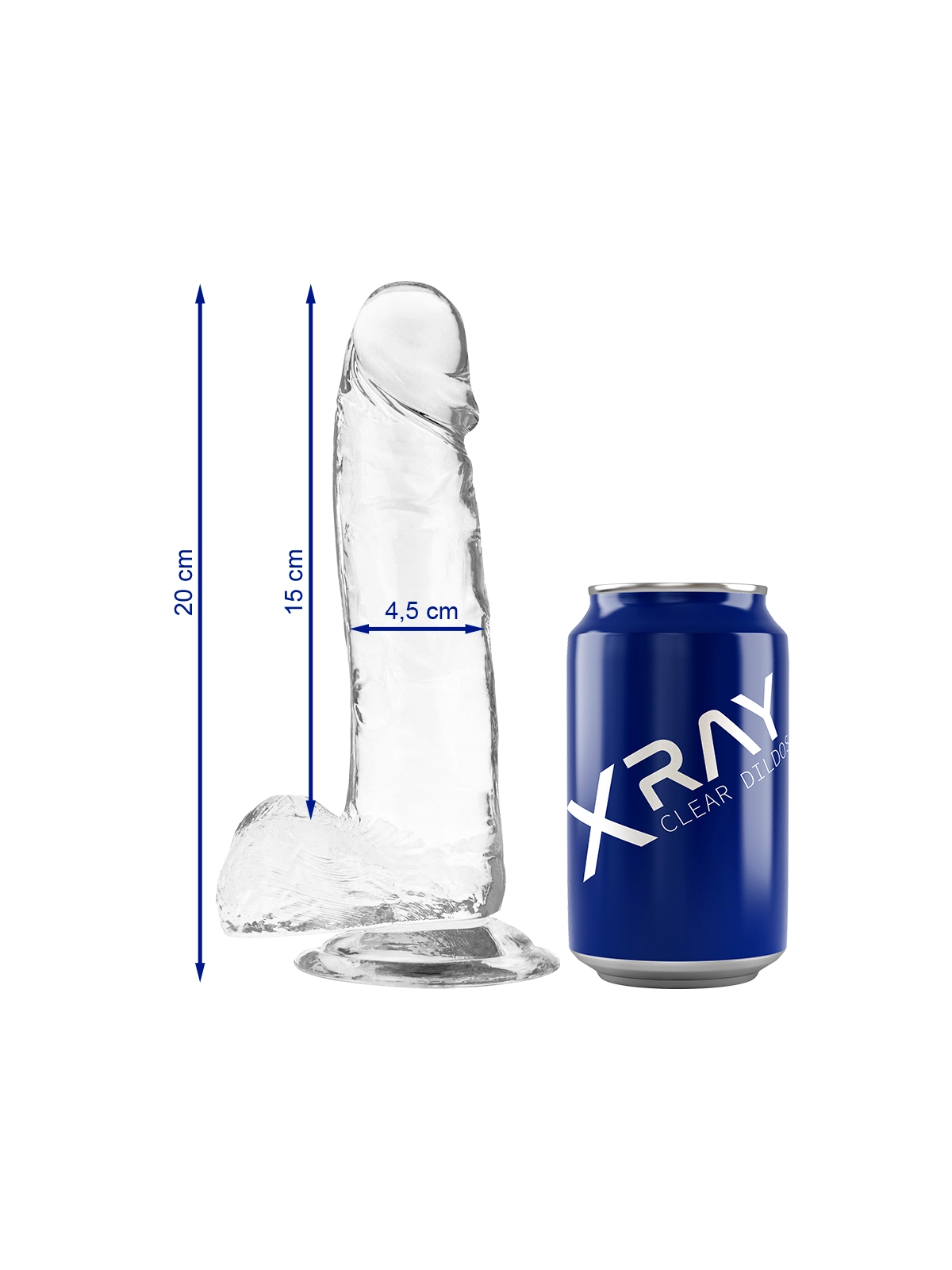 Klarer Dildo mit Bllen 20 cm -O- 4.5 cm von X Ray