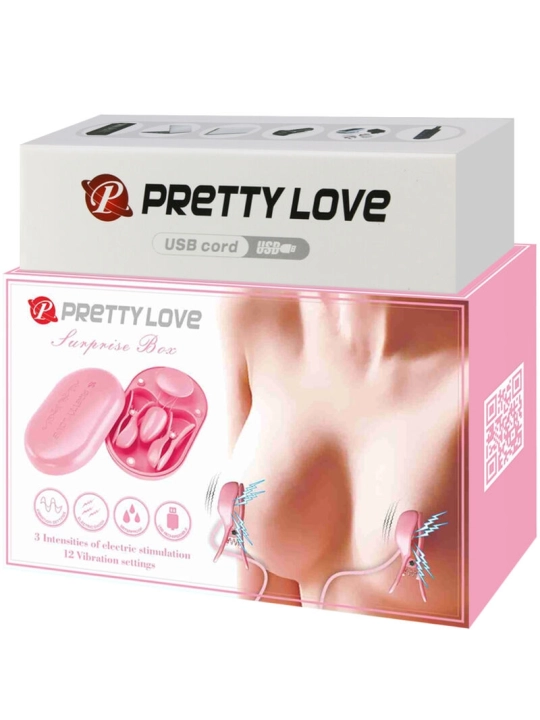 Überraschungsbox Rosa Elektrostimulationspinzette von Pretty Love Flirtation