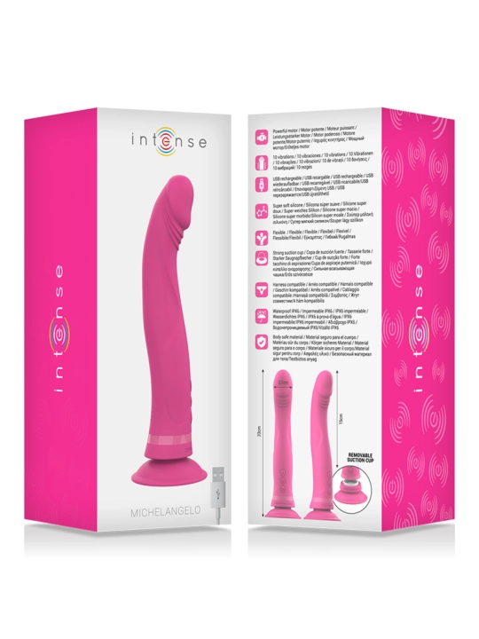 Michelangelo Rosa Silikon-Vibrator-Dildo von Intense Fun