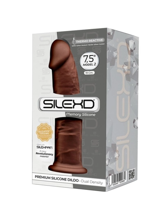 Modell 2 Realistischer Penis Premium Silexpan Silikon Braun 19 cm von Silexd