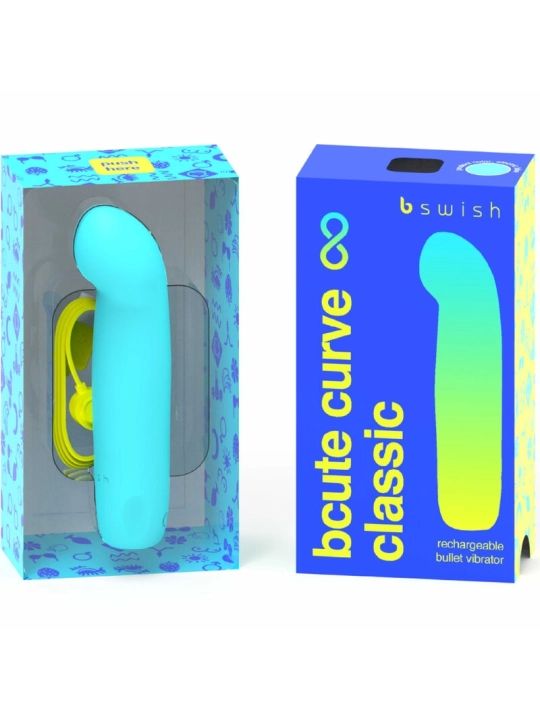 Bcute Curve Infinite Klassischer Wiederaufladbarer Vibrator aus Blauem Silikon von B Swish