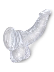 Clear Realistisch Gebogener Penis mit 16.5 cm Transparenten Eieren von King Cock