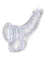 Clear Realistisch Gebogener Penis mit 16.5 cm Transparenten Eieren von King Cock