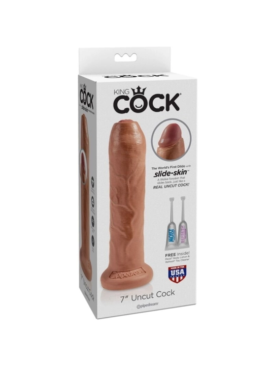 Ungeschnittener Realistischer Penis 17.8 cm Karamell von King Cock