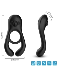 Veyron Doppelvibrator-Ringspielzeug für Paare Schwarz von Armony For Him