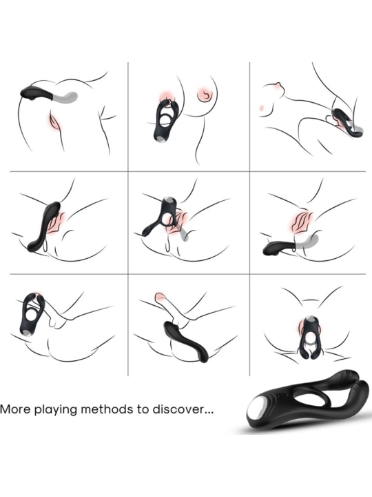 Veyron Doppelvibrator-Ringspielzeug für Paare Schwarz von Armony For Him