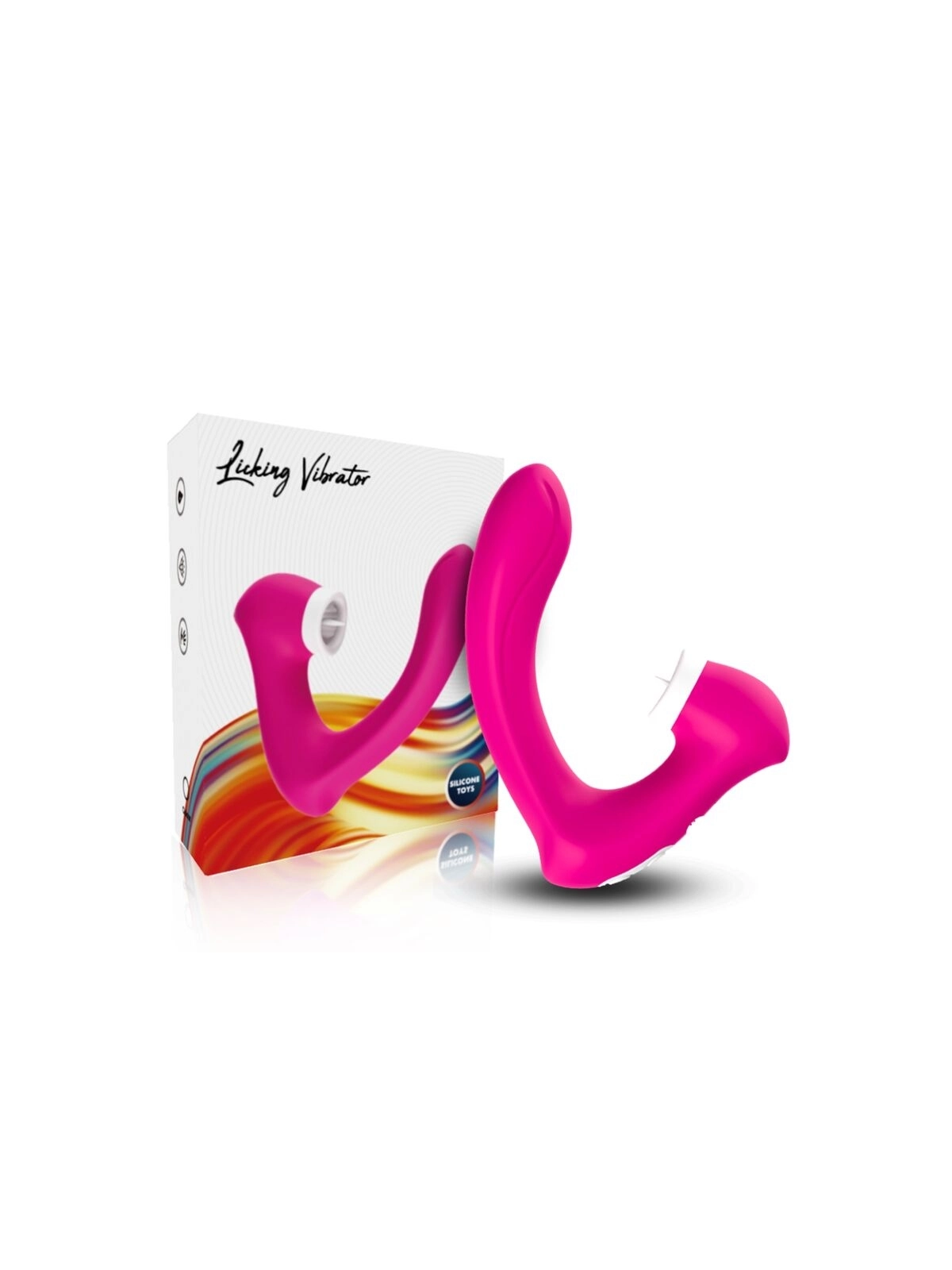 Secretkiss Leckt Vibrierenden Clit und Vibrator in Gebogenem Fuchsia von Armony Stimulators