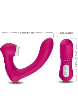 Secretkiss Leckt Vibrierenden Clit und Vibrator in Gebogenem Fuchsia von Armony Stimulators