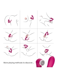 Secretkiss Leckt Vibrierenden Clit und Vibrator in Gebogenem Fuchsia von Armony Stimulators