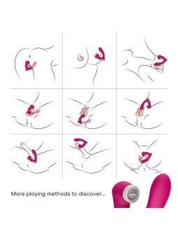 Secretkiss Leckt Vibrierenden Clit und Vibrator in Gebogenem Fuchsia von Armony Stimulators