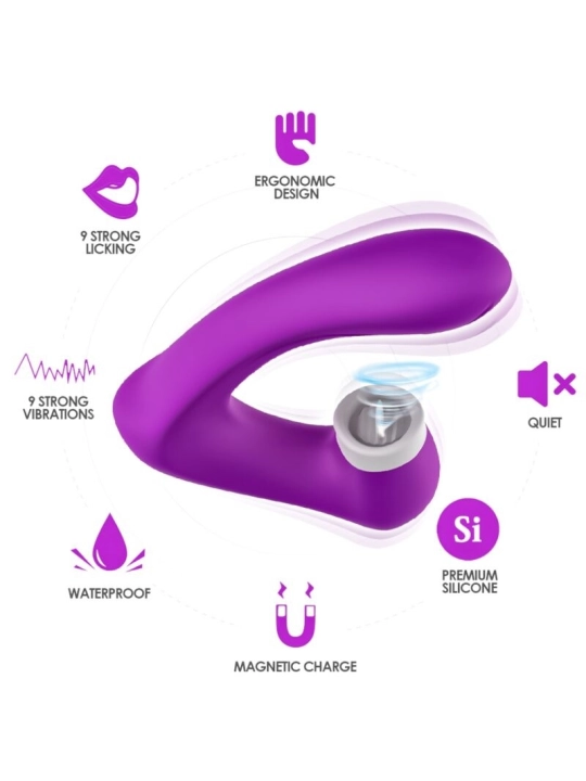 Secretkiss Leckt Vibrierenden Clit und Vibrator, Gebogen Lila von Armony Stimulators