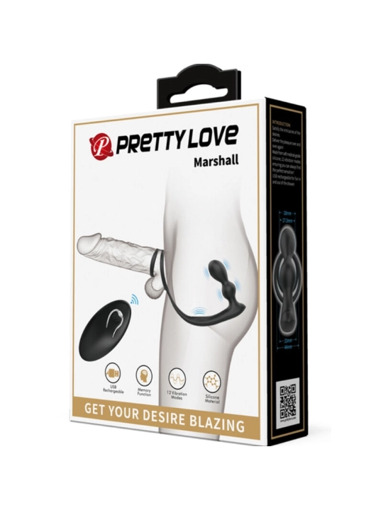 Marshall Penisring mit Vibratorischem Analplug mit Fernbedienung von Pretty Love Male