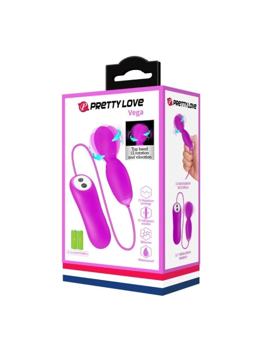 Vega Rotations- und Vibrationsmassager 12 Fuchsia-Funktionen von Pretty Love