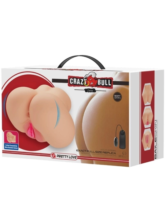 Realistischer Vagina- und Anus-Luna-Vibrator von Crazy Bull