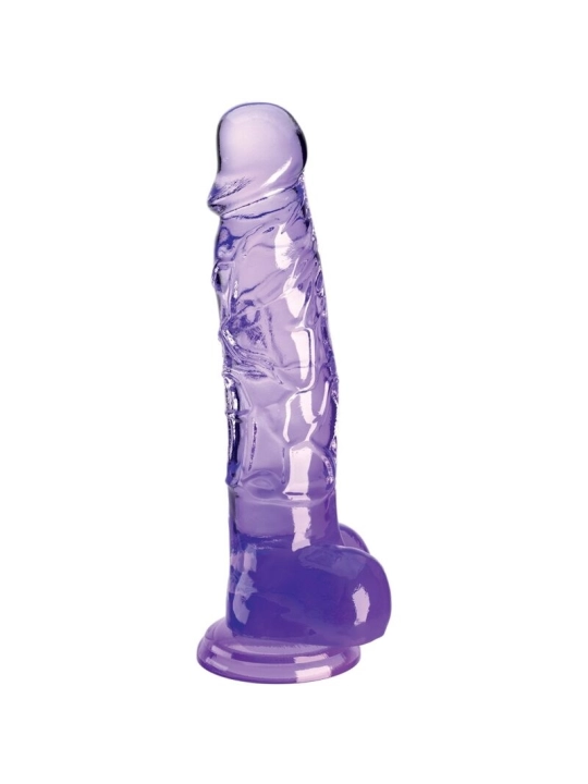 Clear Realistischer Penis mit Kugeln 16.5 cm Lila von King Cock