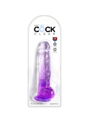 Clear Realistischer Penis mit Kugeln 16.5 cm Lila von King Cock