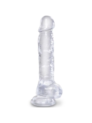 Clear Realistischer Penis mit Eieren 16.5 cm Transparent von King Cock