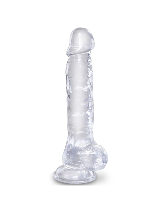 Clear Realistischer Penis mit Eieren 16.5 cm Transparent von King Cock